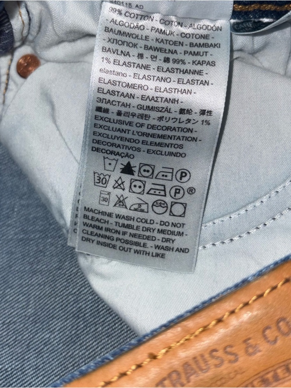 Levi’s Premium Wedgie Straight Jeans 27 High Rise Cropped Button Fly Medium Wash - Picture 7 of 7